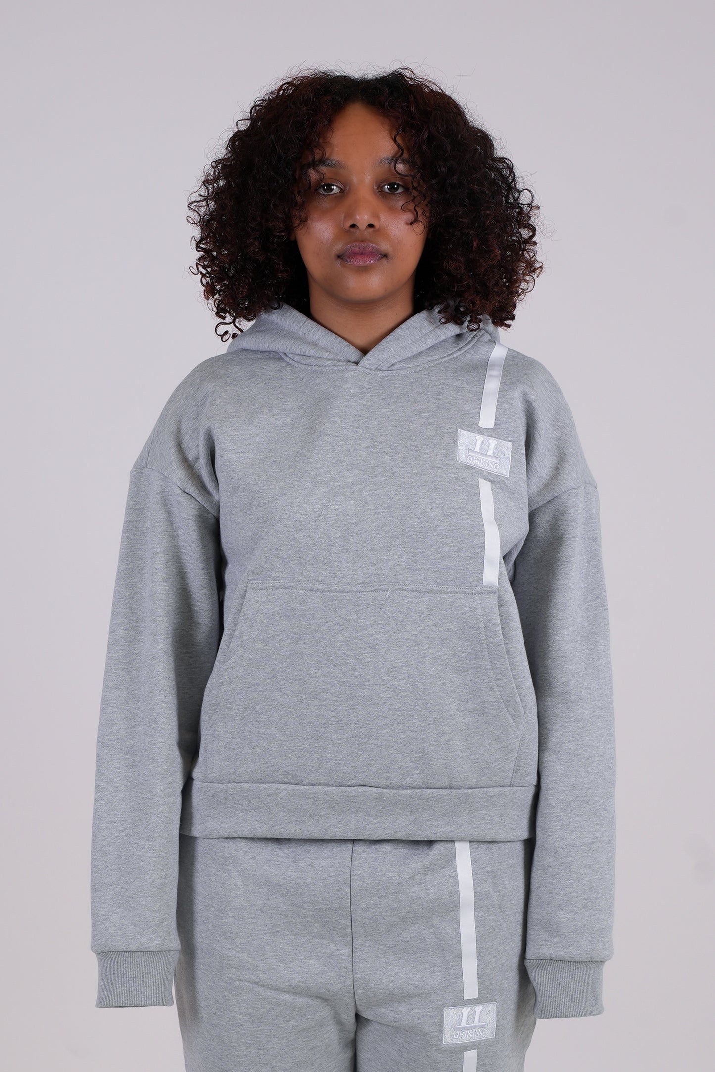 CROPPED HOODIE - LIGHT GREY