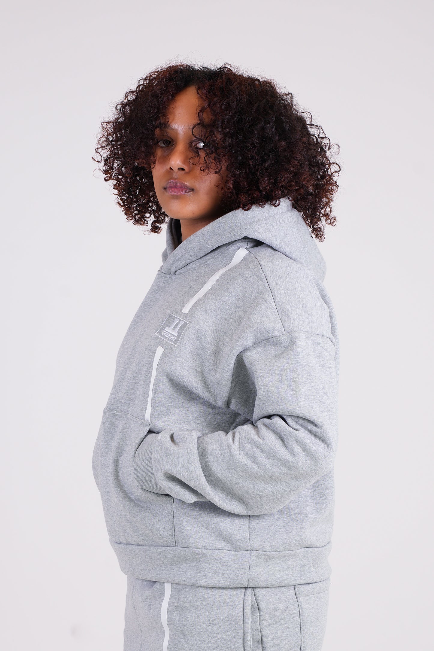 CROPPED HOODIE - LIGHT GREY