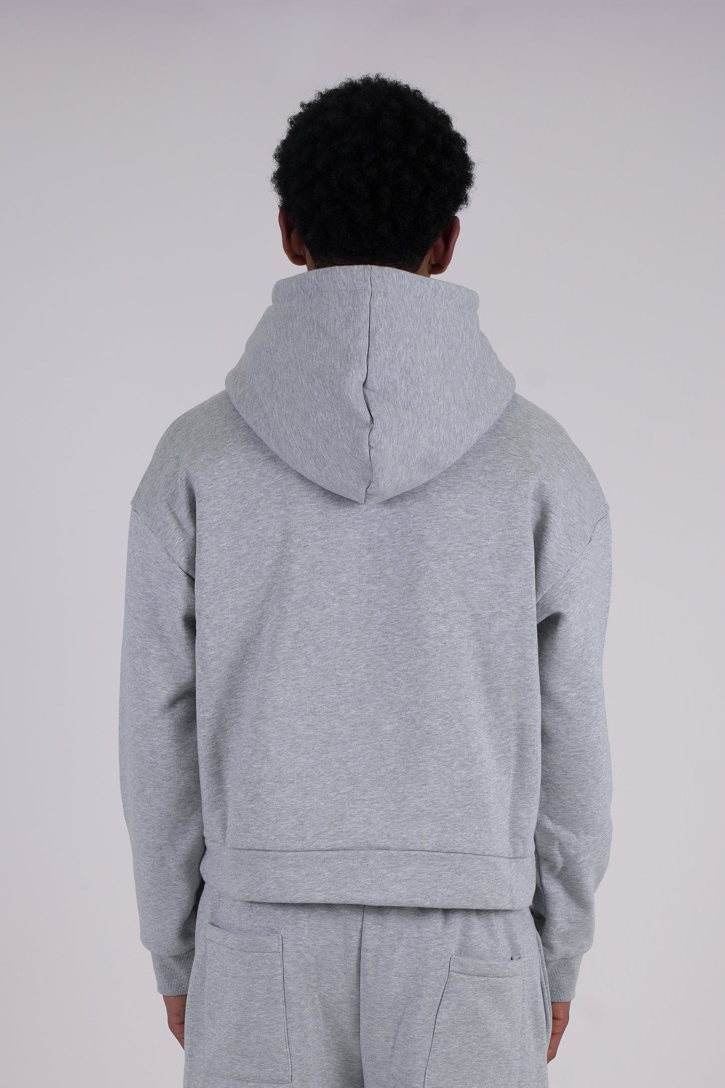 CROPPED HOODIE - LIGHT GREY