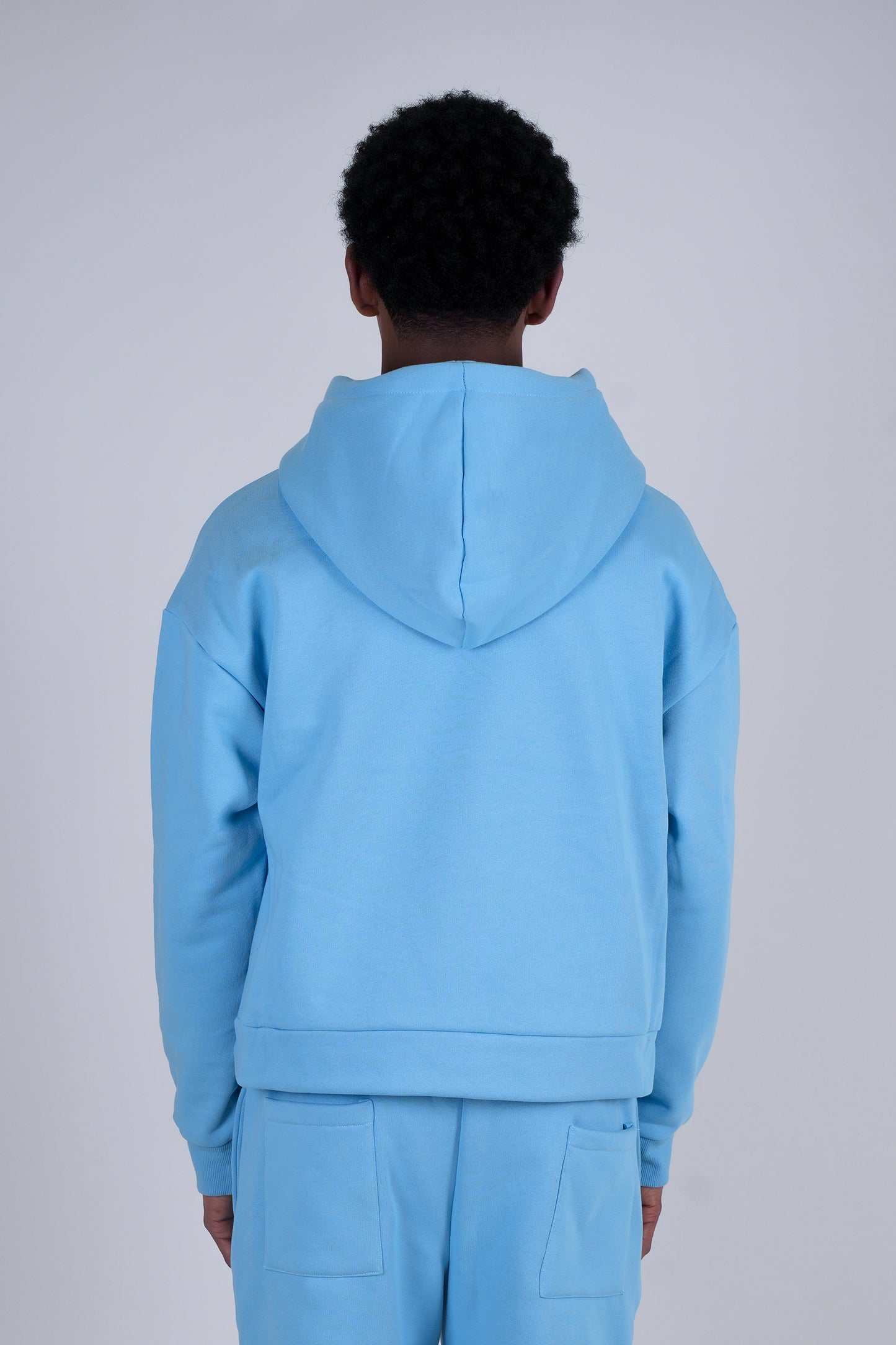 CROPPED HOODIE - BABY BLUE