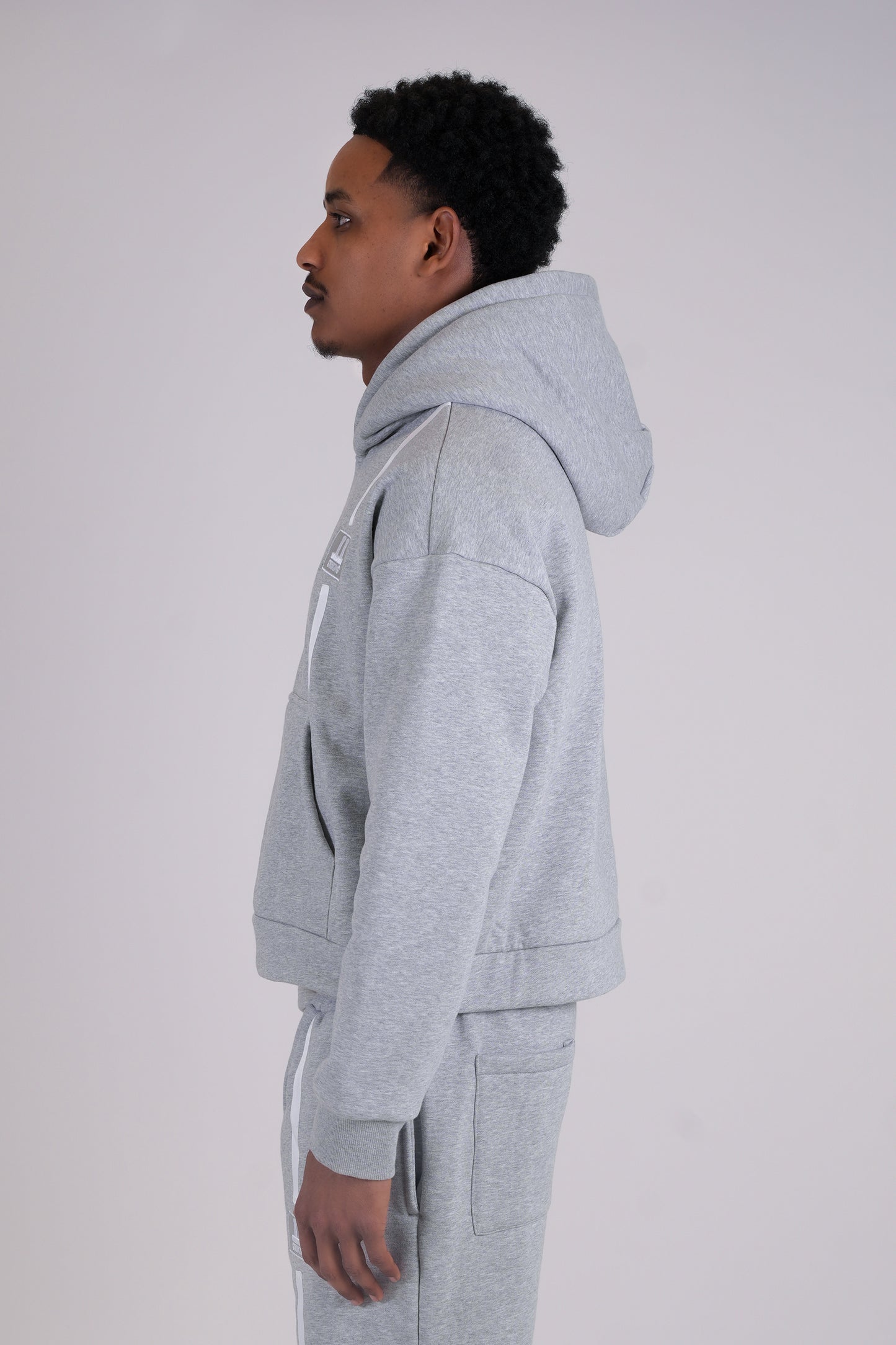 CROPPED HOODIE - LIGHT GREY